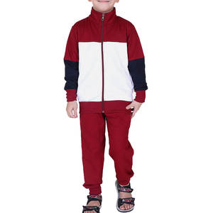 Ensemble de jogging décontracté haut de gamme pour adultes, couleur contrastée, pour la maternité |   Survêtement de performance blanc et bordeaux |   Vêtements de sport pour l'entraînement athlétique - Product Image 1