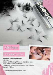 Extensiones de Pestañas Pre-fabricadas al por Mayor Más Vendidas, Mega Volumen 10D-20D, Naturales, Largas, Curvatura CC/DD/M/L, Pelo Sintético, Logotipo Personalizado OEM - Product Image 5