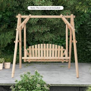 Heavy Duty Wooden Patio <b>Swing</b> <b>Frame</b> with Reinforced Bars Durable Outdoor Furniture - Product Image 2
