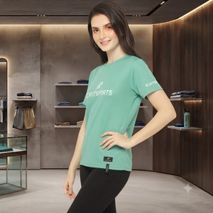 T-shirt d'entraînement pour femme REXFITSPORTS 2026, logo personnalisé, vêtements de sport respirants, t-shirt de course pour femme, marque privée - Product Image 5