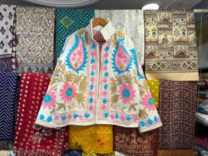 Handmade Suzani Embroidered Velvet Quilted Reversible Eco-Friendly Boho Floral Cotton <b>Jacket</b> (Gift for Her) - Product Image 1
