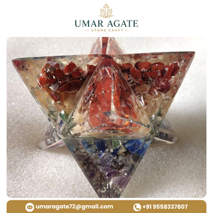 Precio al por mayor: Gema de ágata Umar tallada, Mezcla de orgón, Varita mágica, Pequeña estrella Merkaba, Suministro a granel - Product Image 5