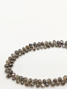 Perles de diamant naturel rondes couleur champagne brun, certifiées par un expert tiers, faites à la main, pour la création de bijoux personnalisés - Product Image 4