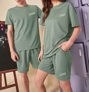 Conjunto de Camiseta y Pantalones Cortos para Hombre, Estilo Simple y Único 2025, Ligero y Transpirable, Personalizable OEM, Verano, Algodón - Product Image 4