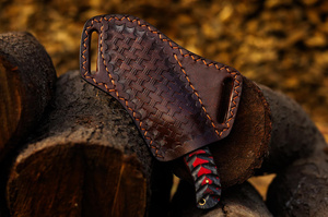 Funda de Cuero Premium para Cuchillo con Presilla para Cinturón – Diseño Artesanal de Cestería – Suministro al por Mayor - Product Image 3