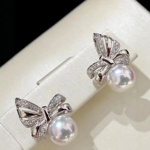 Boucles d'oreilles en argent pur S925 avec perle d'eau douce Edison de 10-11 mm, avec fermoir d'oreille, deux façons de porter, accessoire de mode en cristal - Product Image 3