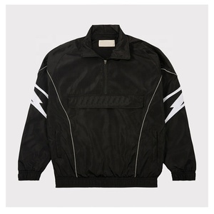 OEM Custom Logo Men's Sporty Breathable Nylon Tracksuit <b>Reflective</b> Jogging Windbreaker Stripes Breathable Tracksuit Set - Product Image 3