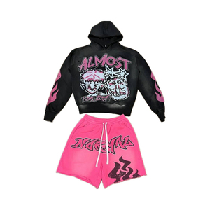 Ensemble court de sweats à capuche pour hommes, hiver, qualité supérieure, couleurs personnalisées, logo, respirant, polyester/coton, style décontracté, dernière collection, personnalisable - Product Image 6
