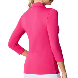 Camisa Polo de Manga Larga para Mujer, Tela de Poliéster, Corte Clásico, Tela Suave, Ropa Casual de Oficina, Proveedor OEM Personalizado para Camisas Polo - Product Image 2
