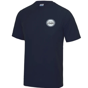 T-shirts pour hommes personnalisés imprimés numériquement, 220g, coton/fibre de bambou, coupe classique, vêtements de sport tendance, légers, séchage rapide, blancs - Product Image 1