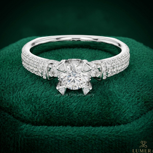 Luxury 9K 10K 14K 18K White Gold Round Cut Moissanite Engagement Ring for Women with IGI Certificate - Product Image 1