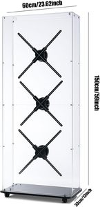 Missyou HologramFan 3D – Étui de protection en acrylique avec roulettes pour ventilateurs de 46 cm, 52 cm, 56 cm – Vitrine transparente - Product Image 6