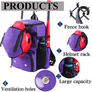 Bagnex Custom Design Baseball Bat Team Training <b>Backpack</b> Waterproof Comfortable Nylon Sports Gear Bag 50-<b>70L</b> Unisex for - Product Image 3