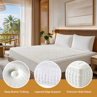 Matelas à ressorts ensachés King Size de qualité hôtelière, 30 cm d'épaisseur avec mousse à mémoire de forme, fourniture OEM personnalisée pour chambre à coucher, école et hôpital