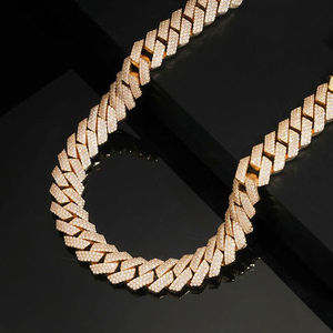 16mm <b>Iced</b> <b>Out</b> Cuban Link <b>Chain</b> Necklace Triple Row VVS Moissanite Diamond Hip Hop Jewelry for Men Custom Wholesale Supplier - Product Image 3