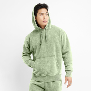Sweat à capuche surdimensionné en molleton 100 % coton de haute qualité, personnalisé, pour homme, avec logo brodé par sublimation, col à capuche, poche, effet délavé, collection automne - Product Image 1