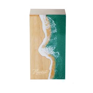 โกศไม้บีชวูดพร้อมลายคลื่นเรซิ่นสีเขียว – กล่องใส่เถ้ากระดูกสำหรับคนที่คุณรัก - Product Image 2
