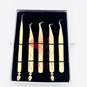 แหนบปลายไมโครเคลือบผงครีมด้ามจับพิเศษสำหรับการต่อขนตาโลโก้ที่กำหนดเองวัสดุสแตนเลสคุณสมบัติใหม่ - Product Image 2