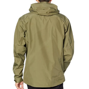 Men's Waterproof Hooded <b>Windbreaker</b> Jacket Solid <b>Black</b> Zipper Closure Sporty Style Winter Wear Regular Fit Polyester Shell - Product Image 6