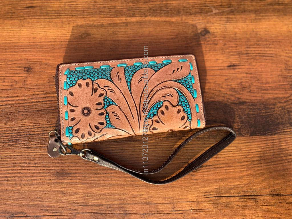 Brown With Turquoise Tooling