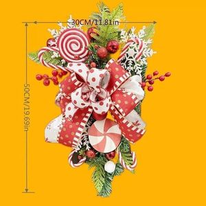 Christmas Candy Inspired Wreath Garlands for Front Door Wall Hanging Home Decorative Wreaths & Swags - Product Image 3