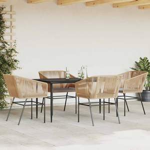 Conjunto de Comedor de Jardín de 4 Plazas en Ratán Sintético Negro con Fundas Extraíbles - Product Image 3