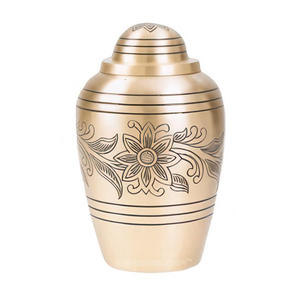 Urna Funeraria Clásica de Latón con Patrón Grabado a Mano, Urna Conmemorativa para Guardar Cenizas Funerarias - Product Image 3