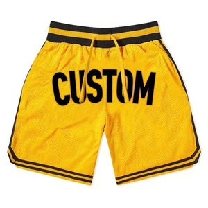 Shorts de basketball pour hommes en maille unie à séchage rapide, respirants, avec cordon de serrage et taille élastique, pour l'entraînement sportif - Product Image 2