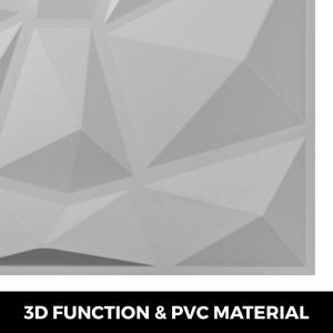 Confezione da 13 19.7x19.7 pollici bianco diamante 3D PVC pannelli ondulati per decorazione della parete interna testurizzati 3D 32 piedi quadrati - Product Image 2