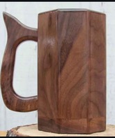 Mug en bois massif fait main |   Mug à café et à thé au design classique, pour la maison, les cadeaux d'affaires, écologique, passe au lave-vaisselle