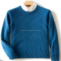Hochwertiger Herren Herbst-Winter Langarm Anti-Falten Kaschmir Gestrickter Wollpullover Strickwaren Hersteller Individuelles Design Logo