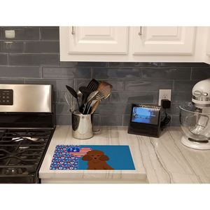 Planche de service de cuisine américaine de grande taille jouet caniche rouge planche à découper décorative en verre trempé plats et assiettes - Product Image 2