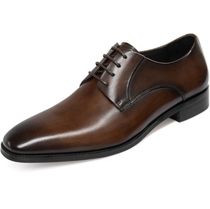 Flat Casual Formal Luxury <b>Top</b> Quality Genuine Leather Brown Shoes Light Weight Cheap Price Boots Shoes For Wedding - Product Image 3