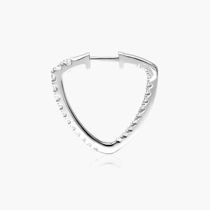 Boucles d'oreilles créoles Inside Out Triangle 1 CTW en or blanc avec diamants de laboratoire - Product Image 2