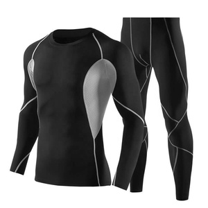 ชุดเสื้อและกางเกงรัดรูปสำหรับผู้ชาย ช่วยระบายความชื้น ชุดกีฬา - Product Image 6