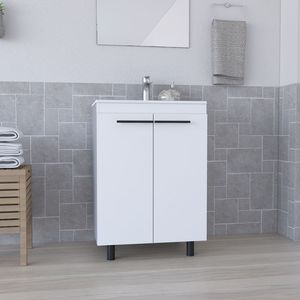 Mobiletto da Bagno Oxnard Bianco, Elegante Vanità per i Vostri Bagni Moderni - Product Image 5