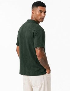 Chemises en jersey pour hommes 100% coton infroissables à manches courtes décontractées 200g brodées Fabricant Vêtements de marque personnalisés Usine OEM - Product Image 4
