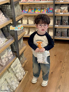 Camisetas de Manga Larga Casuales de Invierno Beemo para Bebés y Niños Pequeños, Color Sólido con Estampado Animal, Hechas de Algodón - Product Image 4