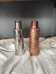 Floral <b>Metal</b> Water Bottles With Copper Lids Portable Travel Drinkware - Product Image 5