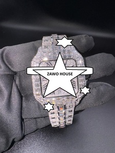 นาฬิกาข้อมือ ZAWO รุ่น Unisex สแตนเลสสตีล ระบบจักรกลอัตโนมัติ ประดับเพชรโมอิสซาไนต์ งานแฮนด์เมด สไตล์สปอร์ต หน้าปัดอนาล็อก ขนาด 41 มม. ตัวเรือนทรงเหลี่ยม สายขนาด 22 มม. - Product Image 1