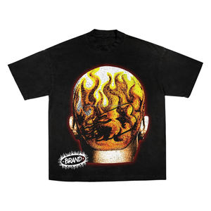 Camiseta de Hombre con Efecto Desgastado, Estilo Casual Holgado, Antiarrugas y Antidesgarro, de Algodón Sólido, en Oferta - Product Image 4