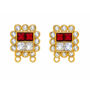 Set de Componentes para Pendientes de Oro Esmaltado, Latón y Cristal con Piedras, con Argollas Colgantes para la Creación de Joyería DIY para Fiestas de Mujer - Product Image 2