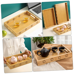 Premium Handmade Wooden Serving Tray for Kitchen Dining <b>Coffee</b> <b>Table</b> Breakfast Serving <b>Rustic</b> Farmhouse Style Trays - Product Image 6