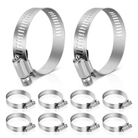 Collier de serrage à vis sans fin réglable en acier inoxydable poli pour usage intensif, pour tuyaux et conduites, pièces de fixation pour réparation automobile