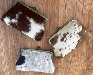 Nueva llegada patrón occidental pelo en ocultar cuero de vaca monedero elegante embrague cartera monedero cuero embrague - Product Image 5