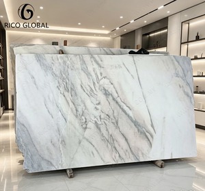 หินอ่อนสีขาว RICO GLOBAL แผ่นใหญ่ ผิวขัดเงา สำหรับเคาน์เตอร์ครัว ดีไซน์ร่วมสมัย - Product Image 1