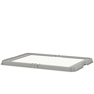 Caja de Arena Plegable para Perros con 3 Almohadillas Desechables para Orina, 86 cm x 62 cm, Gris Pequeño, Impermeable, para Entrenamiento y Limpieza de Mascotas - Product Image 1