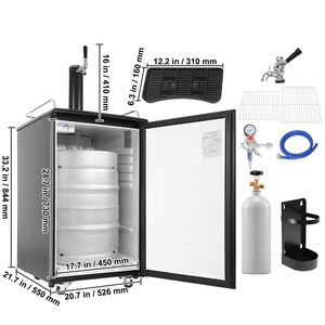 Dispenser Kegerator per Birra alla Spina a Singola Fontana con Cilindro CO2, Vassoio Raccogligocce e Controllo Temperatura 32-50 Fahrenheit - Product Image 4