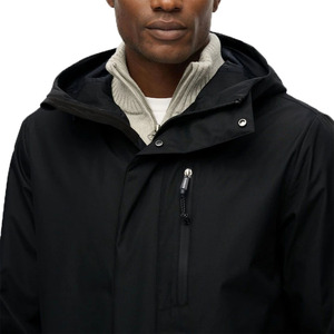 Impermeable Largo de Invierno Personalizado Estilo Vintage, Chaqueta Cortavientos de Nylon Resistente con Capucha y Logotipo Frontal - Product Image 4