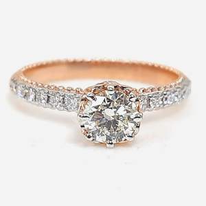 Bague de fiançailles en diamant Djewels, or 14 carats, diamant de laboratoire taille brillant, certifié IGI, style féminin de luxe, prix de gros imbattable - Product Image 2